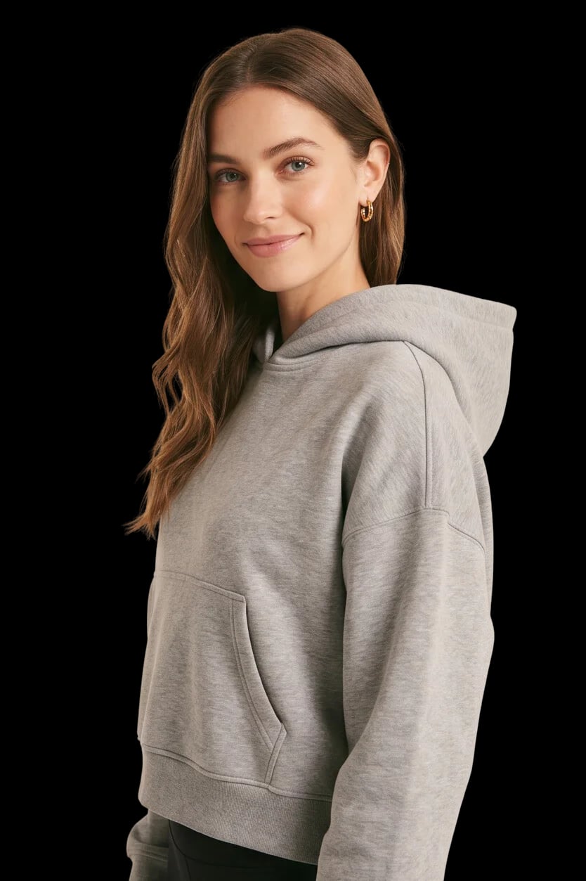 Oversized-Fit Cropped Hooded Sweatshirt 2