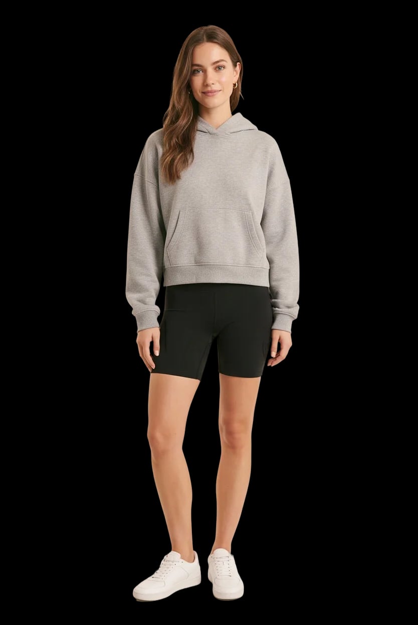 Oversized-Fit Cropped Hooded Sweatshirt 3