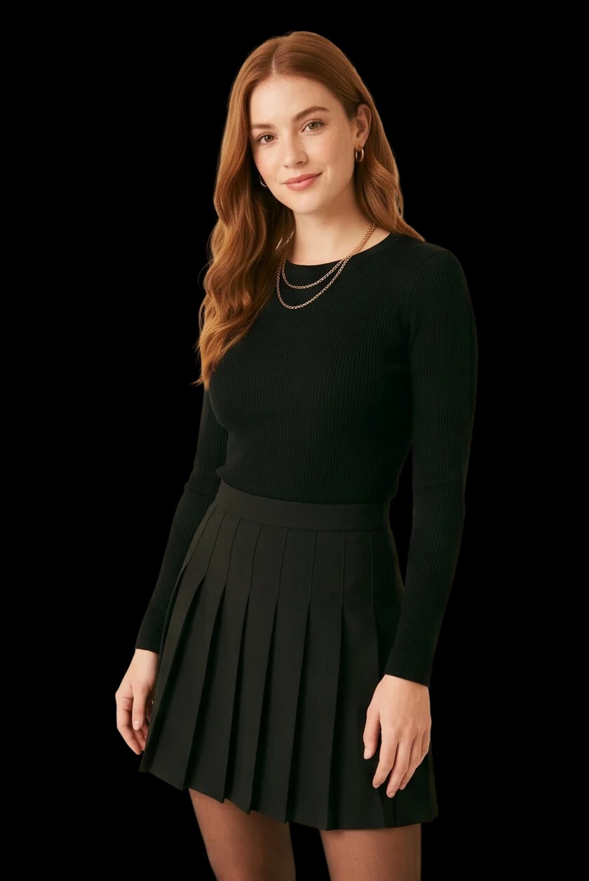 High-Waist Pleated Mini Skirt 2