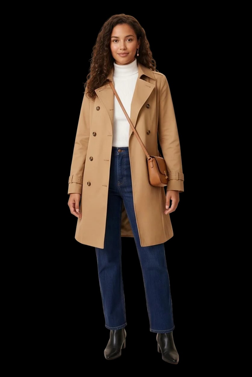 Belted Double-Breasted Trench Coat 2