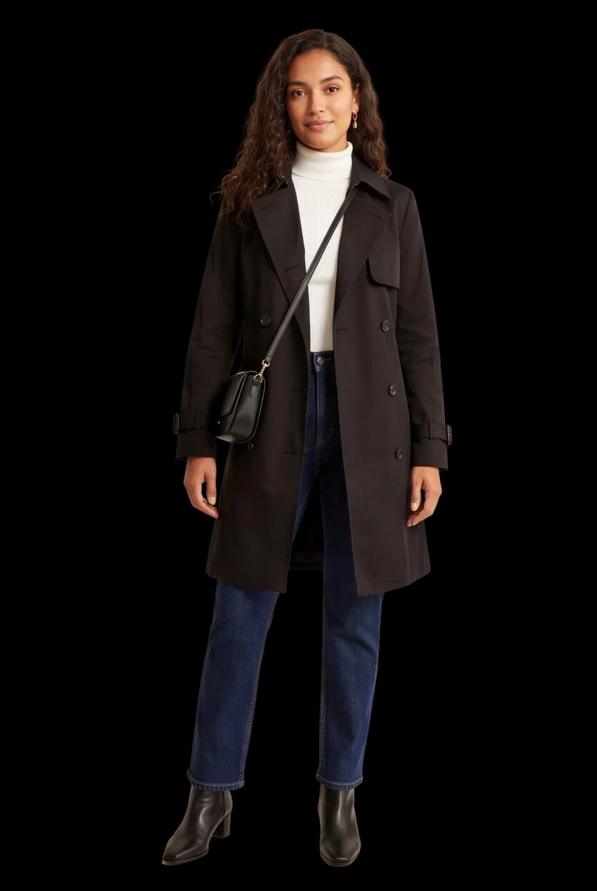Belted Double-Breasted Trench Coat 5
