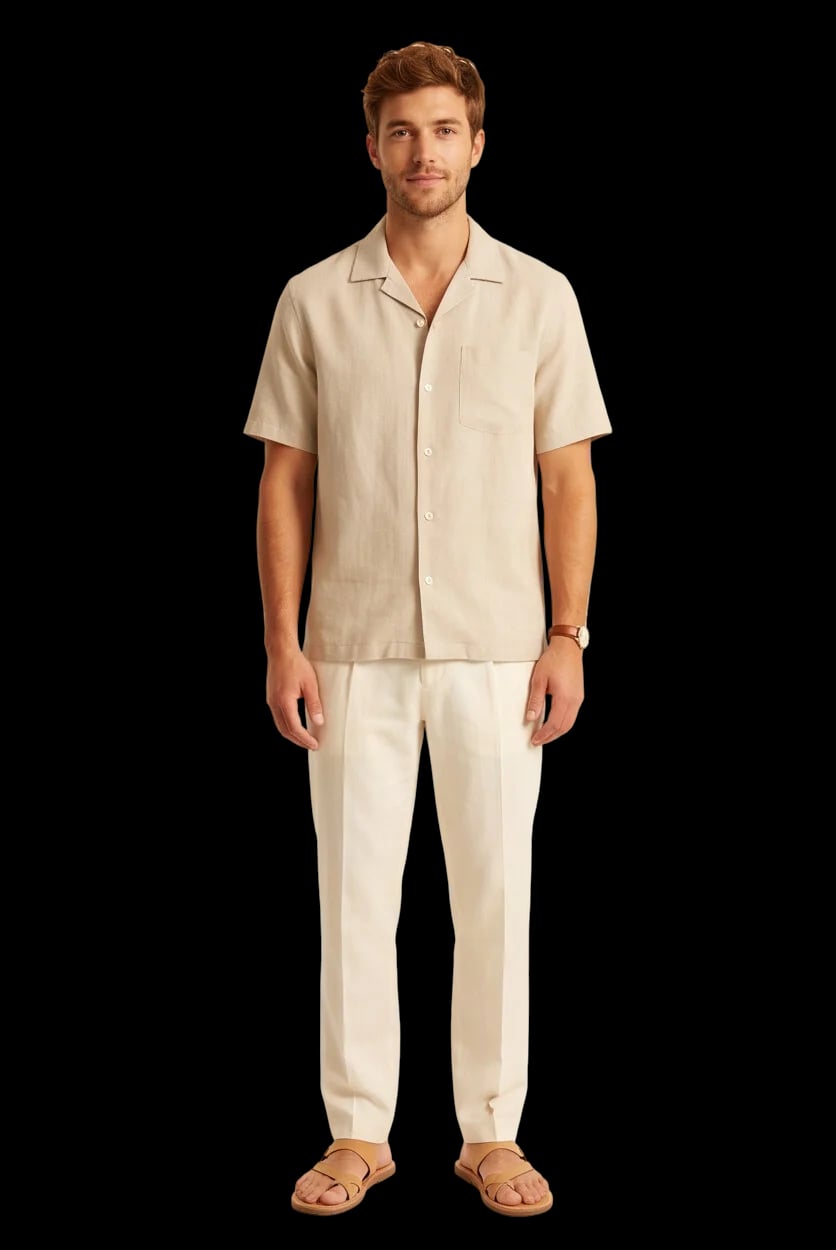 Relaxed-Fit Camp Collar Linen Shirt 3