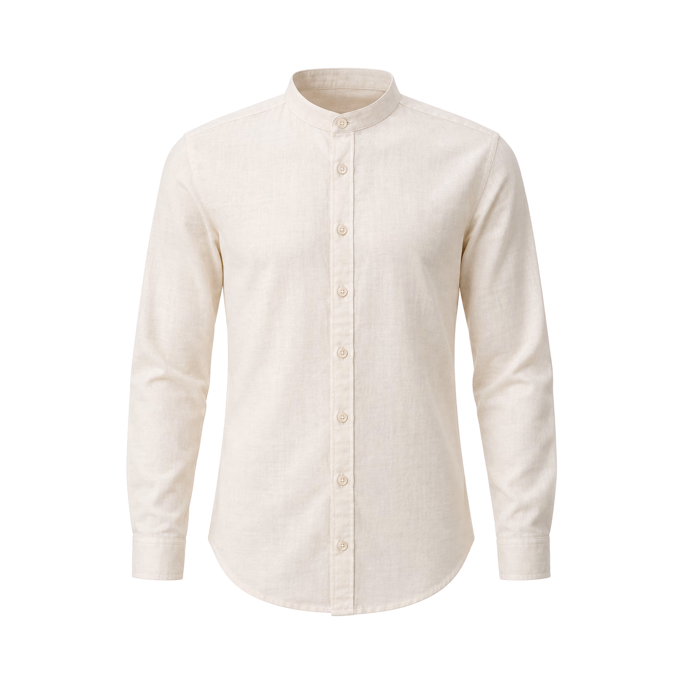 Fine-Stripe Button-Down Shirt in Beige Stripe