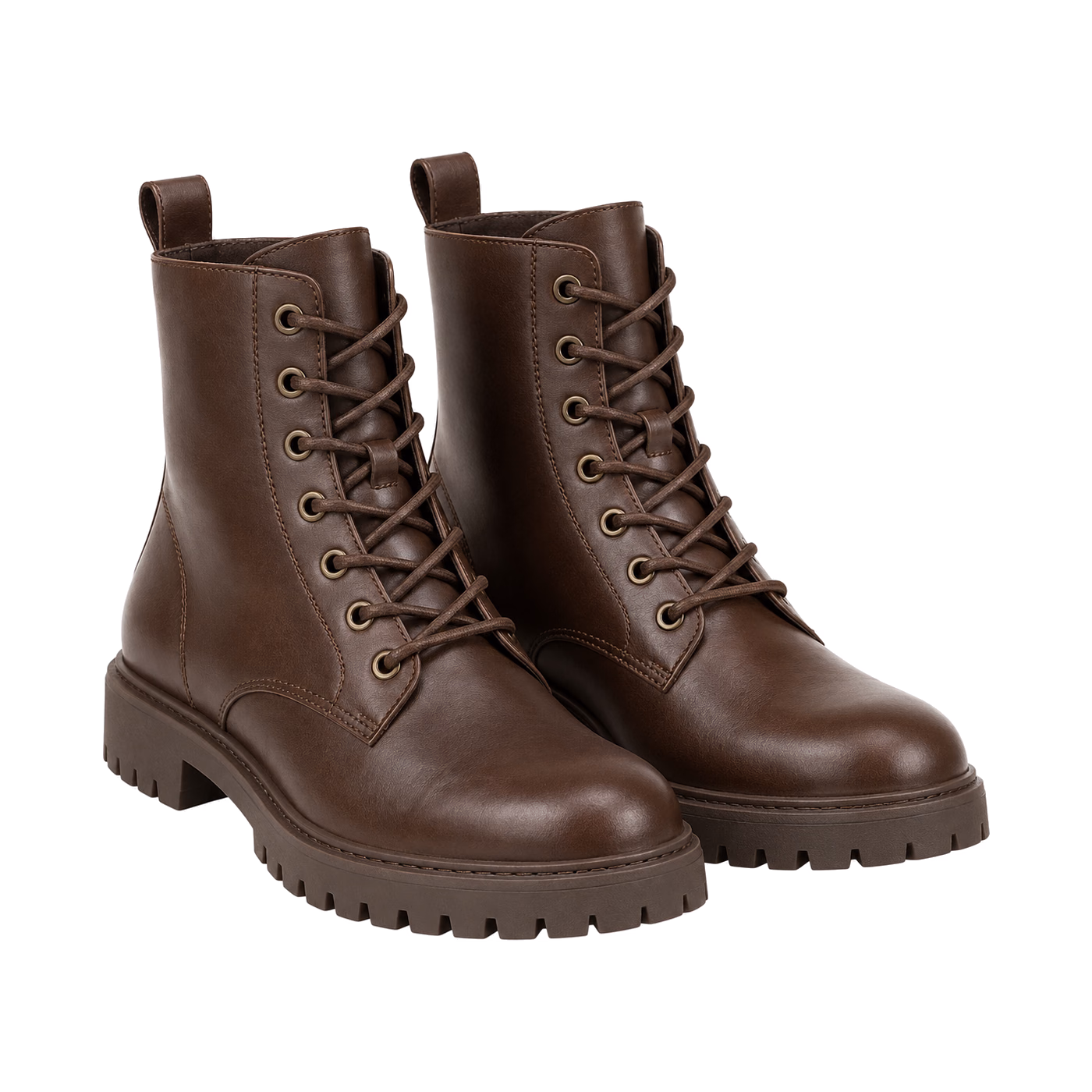 Lace-Up Ankle Boots in Chocolate