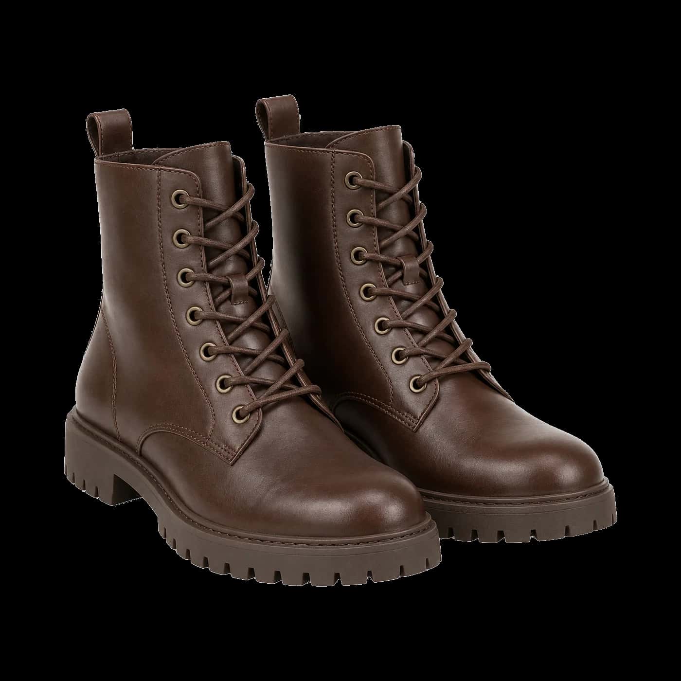 Lace-Up Ankle Boots in Chocolate