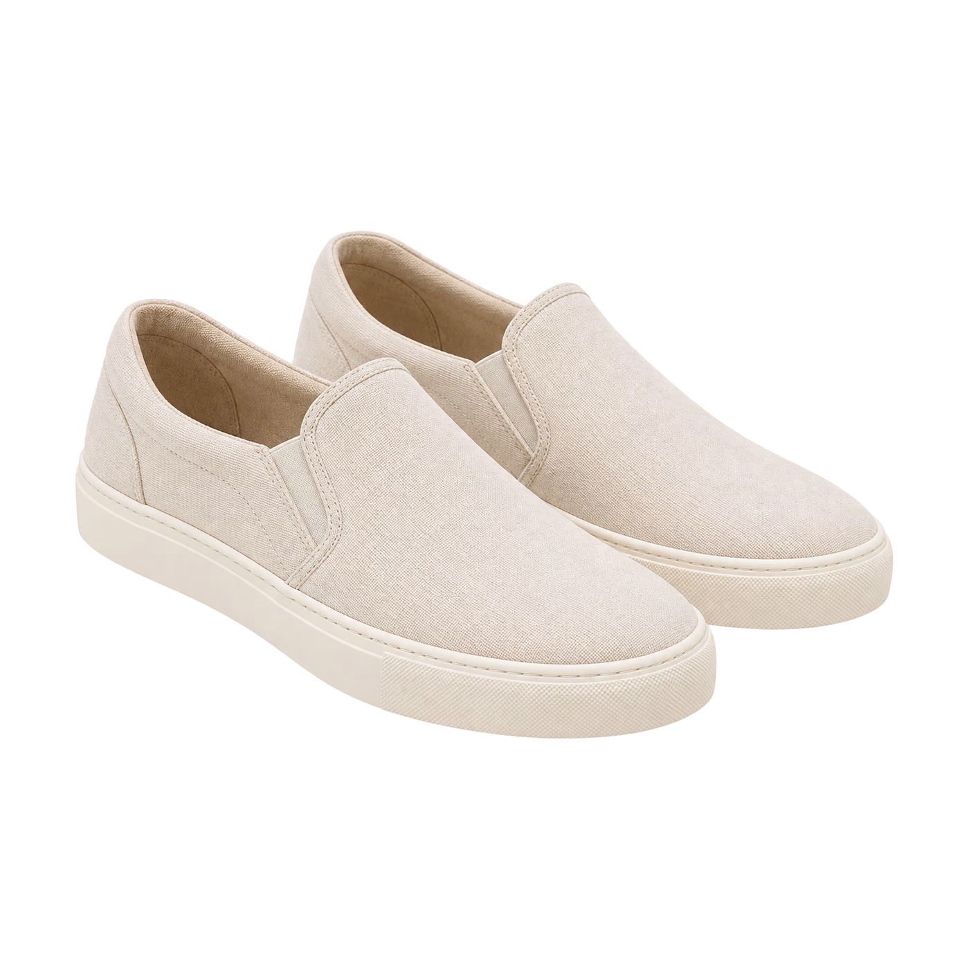 Minimal Slip-On Trainers in Ecru
