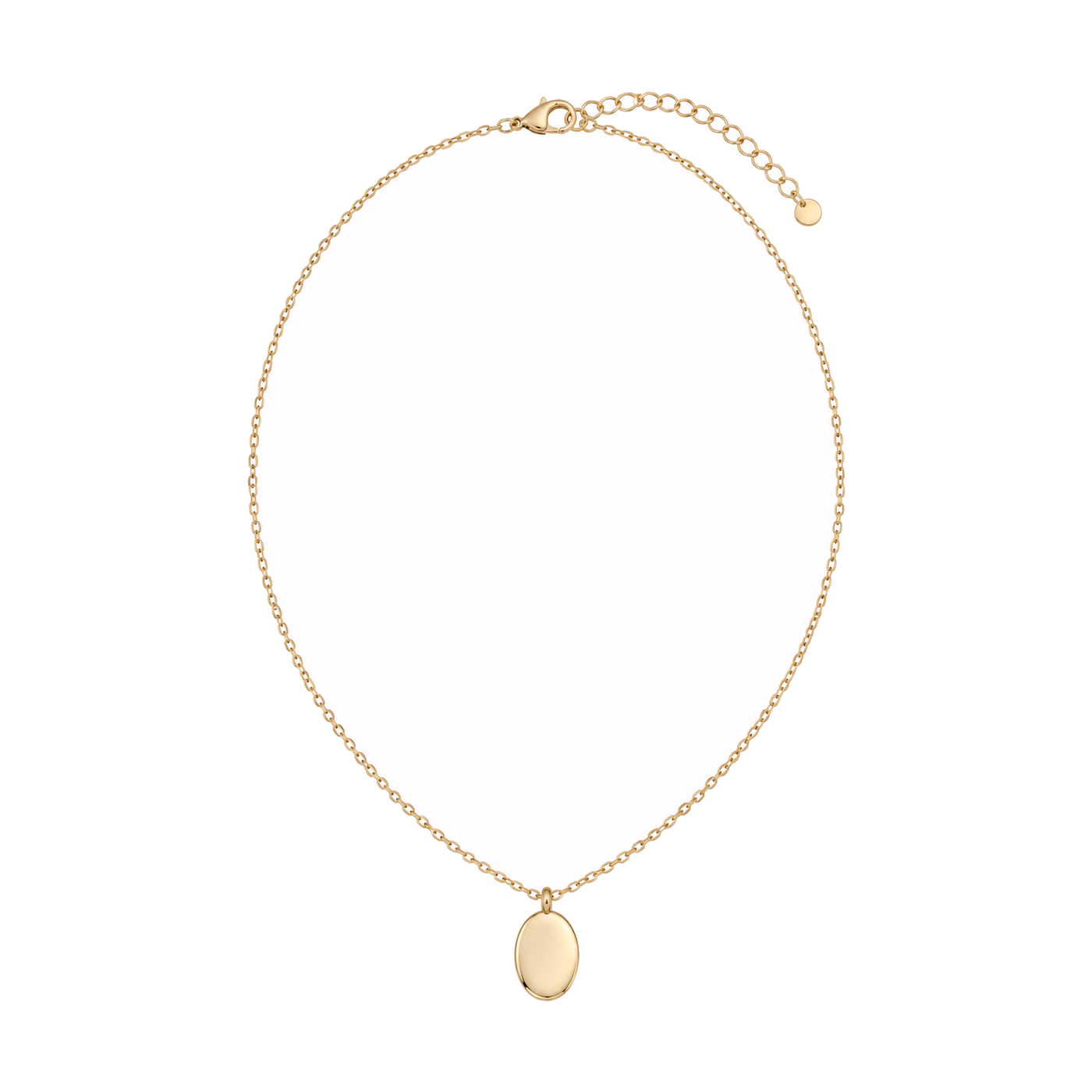 Oval Pendant Necklace in Gold Tone