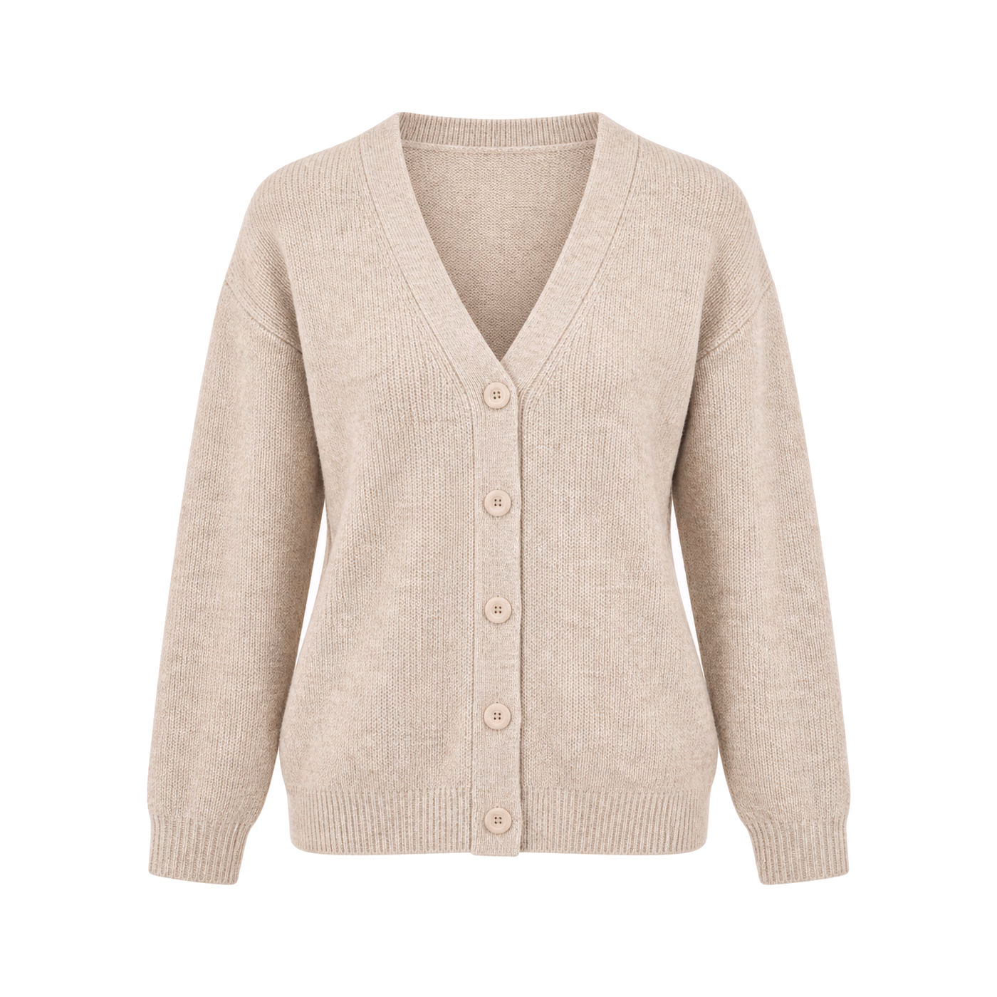 Relaxed Button Cardigan in Oatmeal