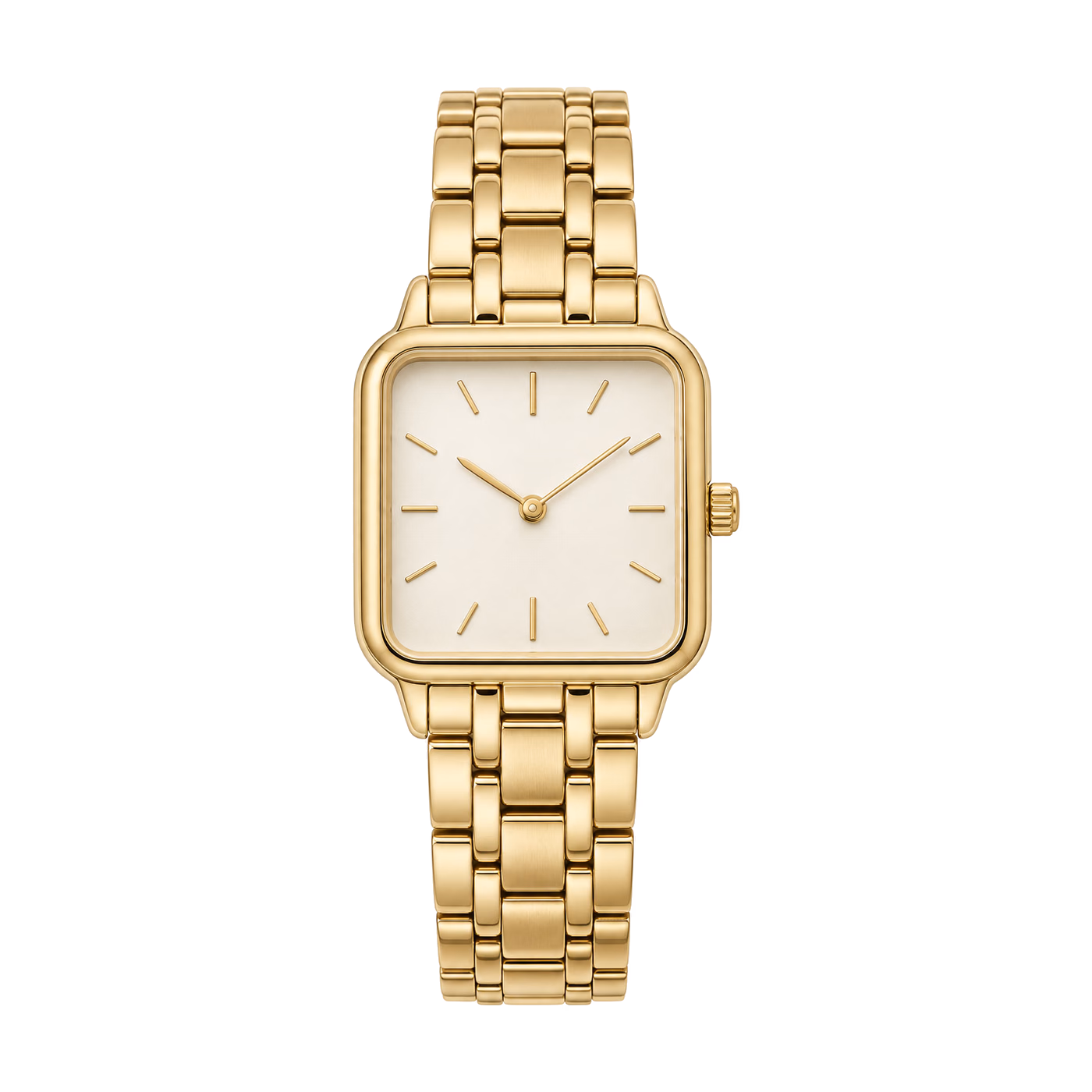 Square-Dial Bracelet Watch in Gold Tone