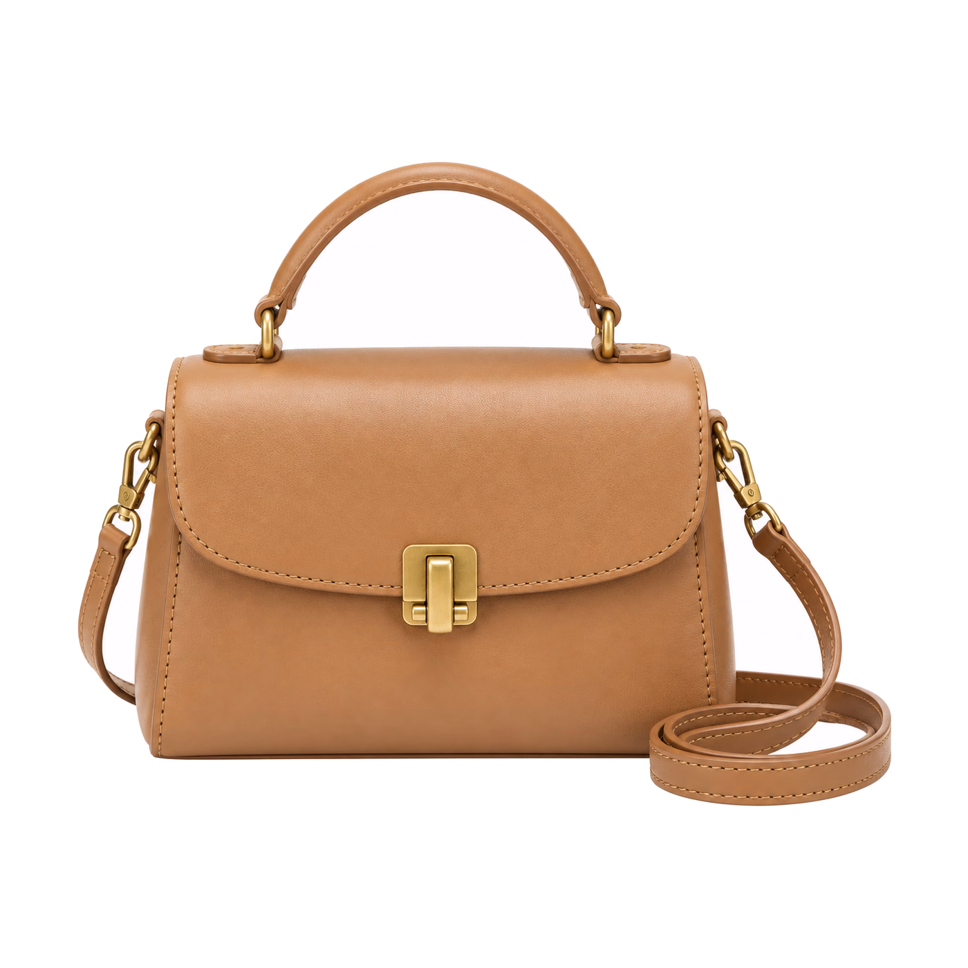 Top-Handle Mini Satchel in Tan