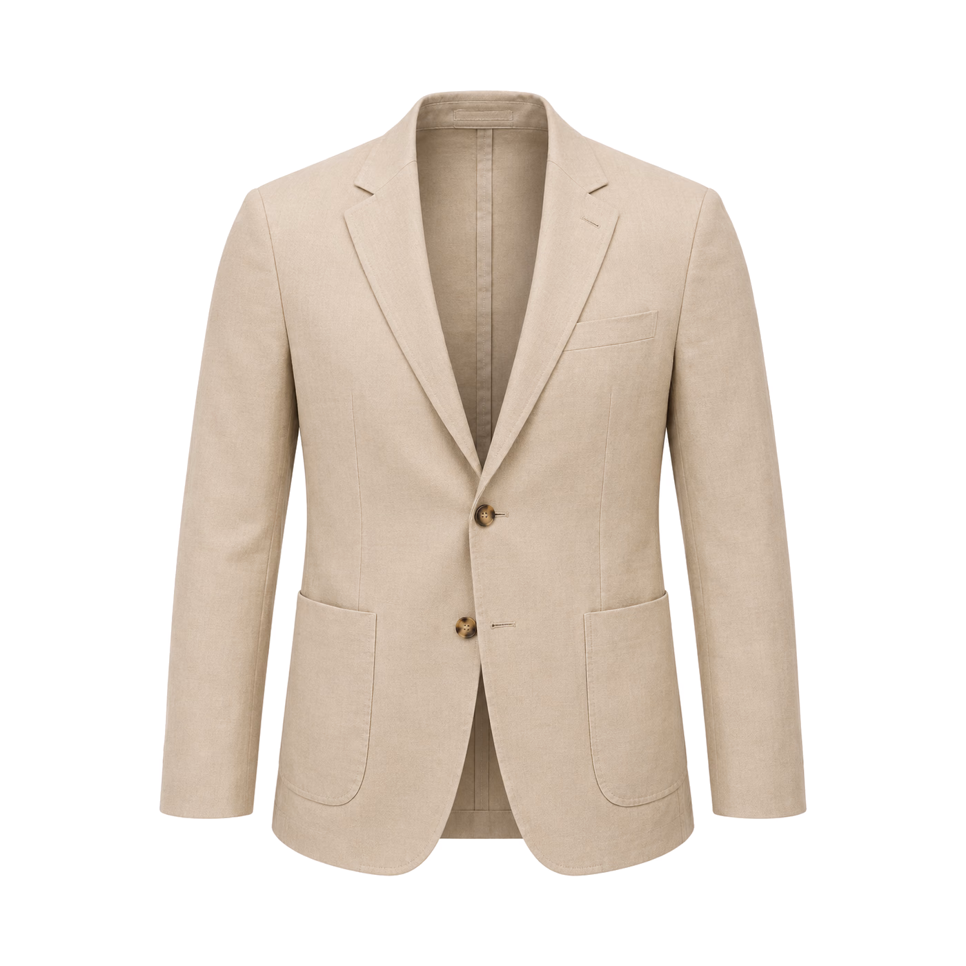 Unstructured Two-Button Blazer in Stone