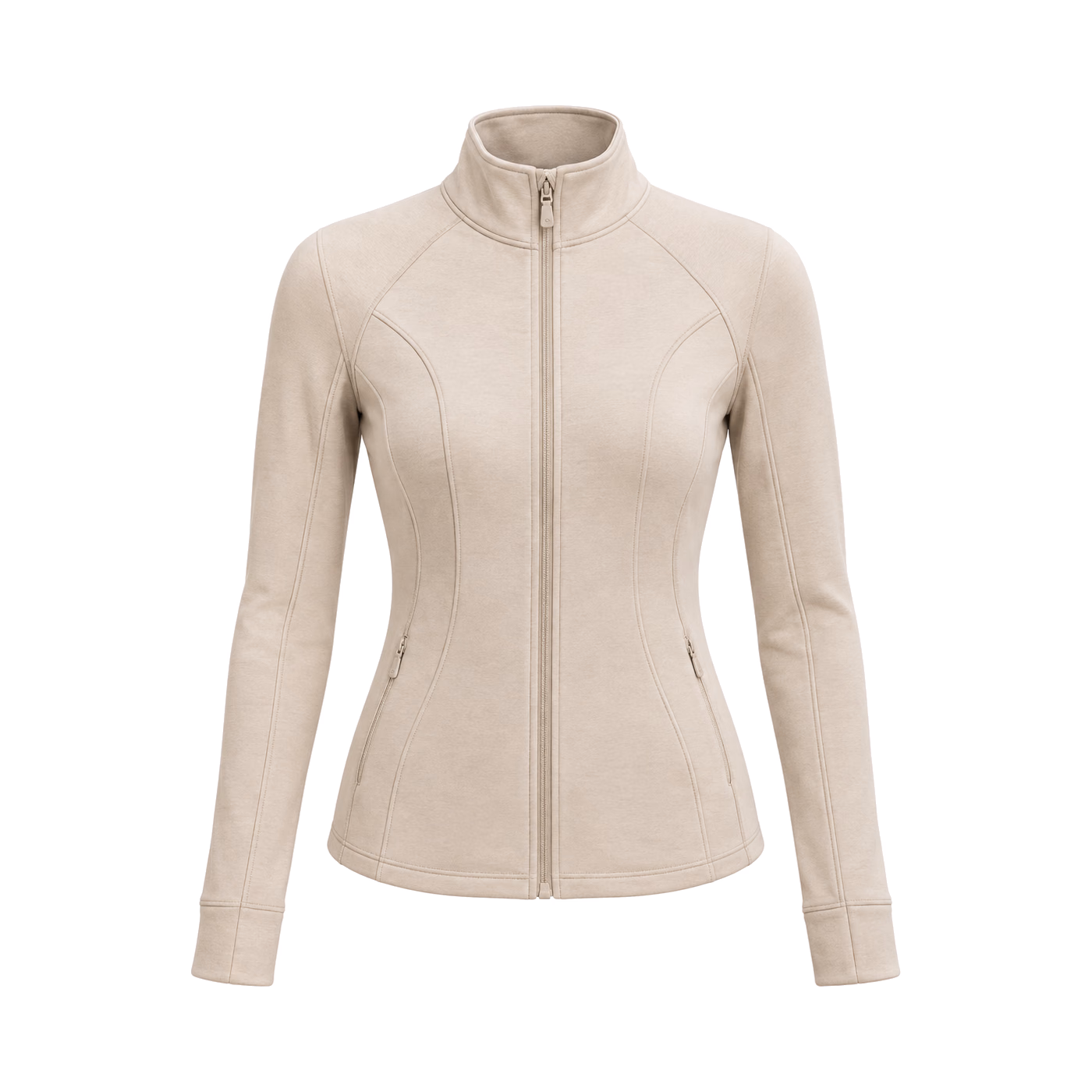 Zip-Front Training Jacket in Oatmeal